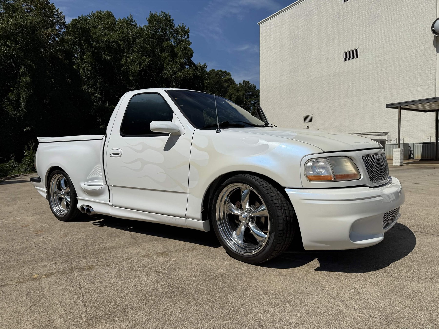 Tom Lawson's white Ford Lightning memorial truck after detailing and paint restoration by Josh Whitt