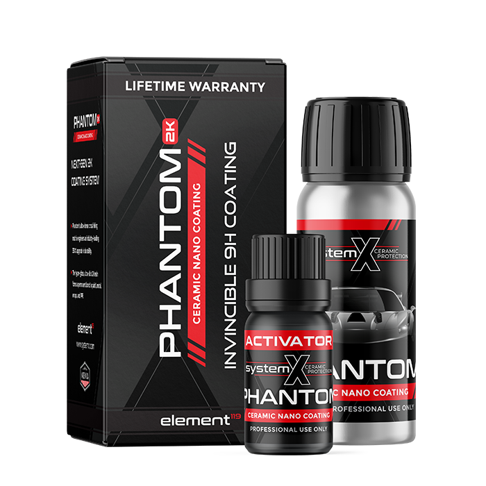 System X Phantom 2K ceramic coating package, coating bottle, and activator